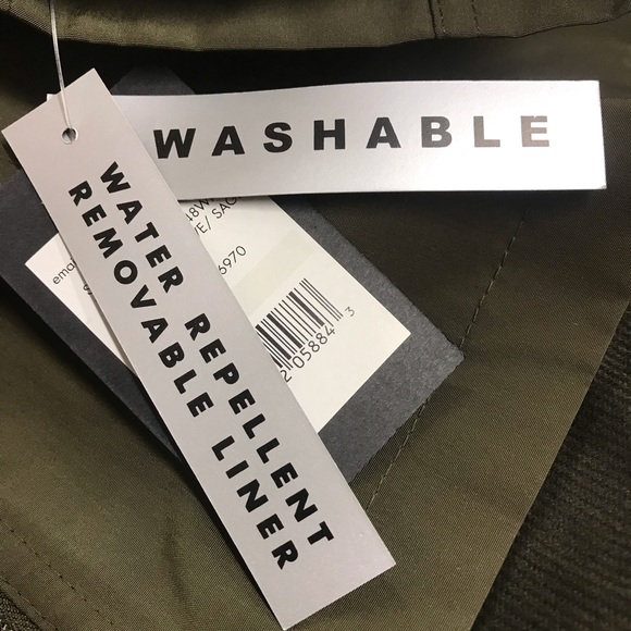 Gallery Woman Olive-Sage Water Repellent Trench Coat Jacket Size 1X - Picture 12 of 12